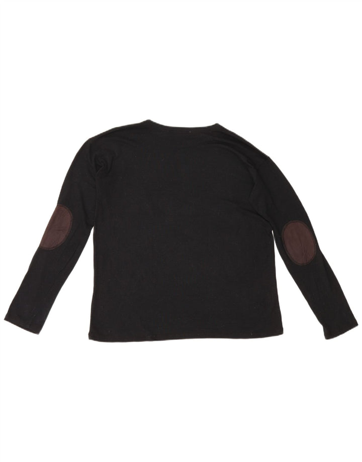 Top feminino Zara manga comprida UK 10 pequeno preto