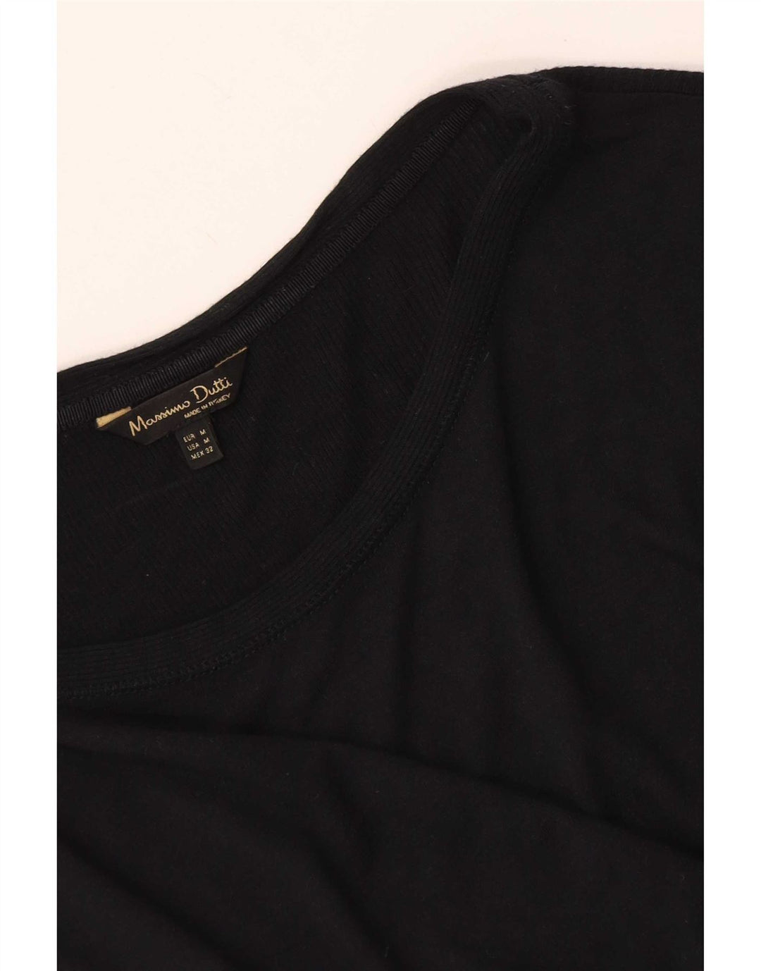 Top feminino Massimo Dutti manga 3/4 Reino Unido 12 médio preto