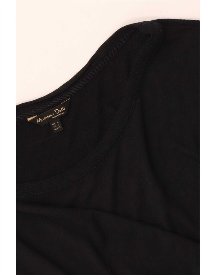 Top feminino Massimo Dutti manga 3/4 Reino Unido 12 médio preto