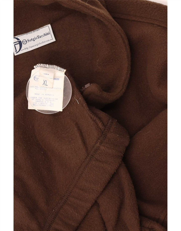 Jaqueta de lã masculina Sergio Tacchini UK 42 XL poliéster marrom