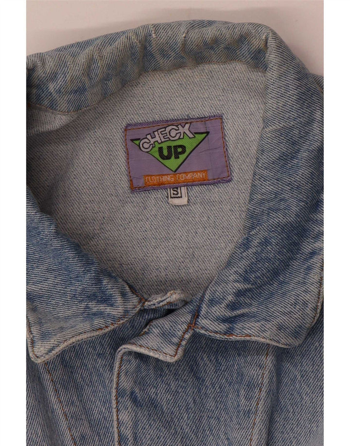 Jaqueta jeans masculina vintage solta ajuste Reino Unido 36 azul pequeno