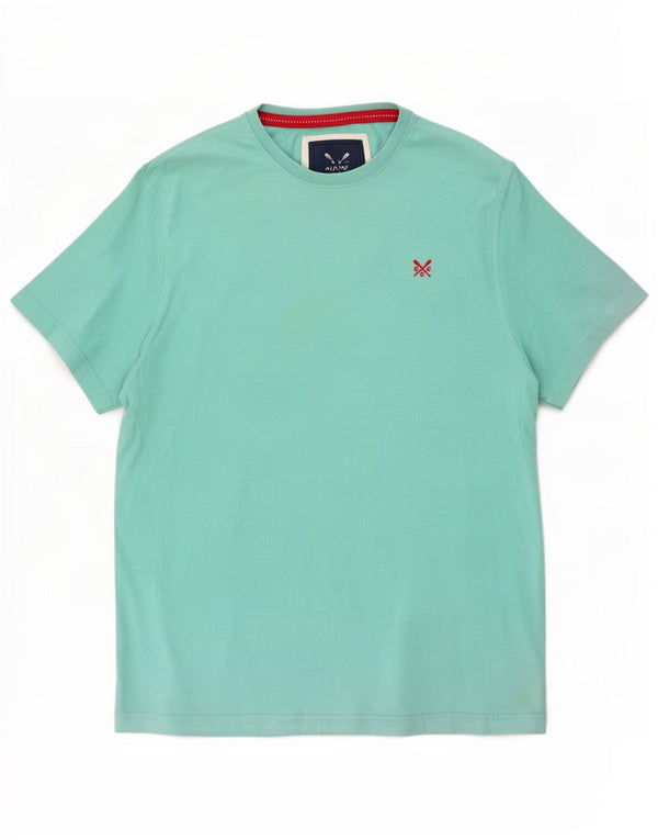 Crew Clothing Mens Camiseta Top Grande Algodão Turquesa