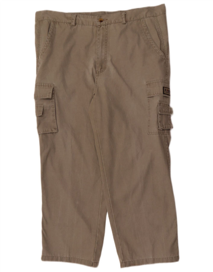 Calça cargo reta masculina vintage tamanho 40 W40 L27 cáqui