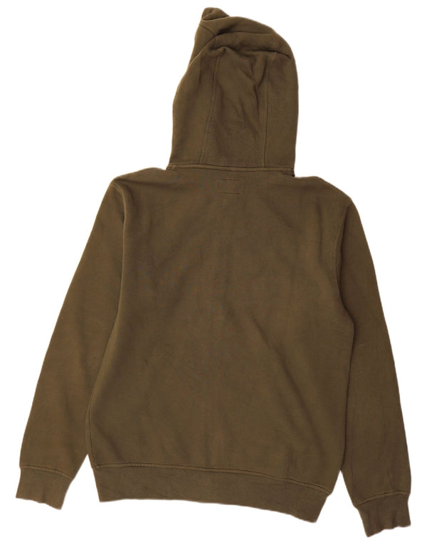 Suéter masculino Timberland Regular Fit Zip com capuz de algodão cáqui médio
