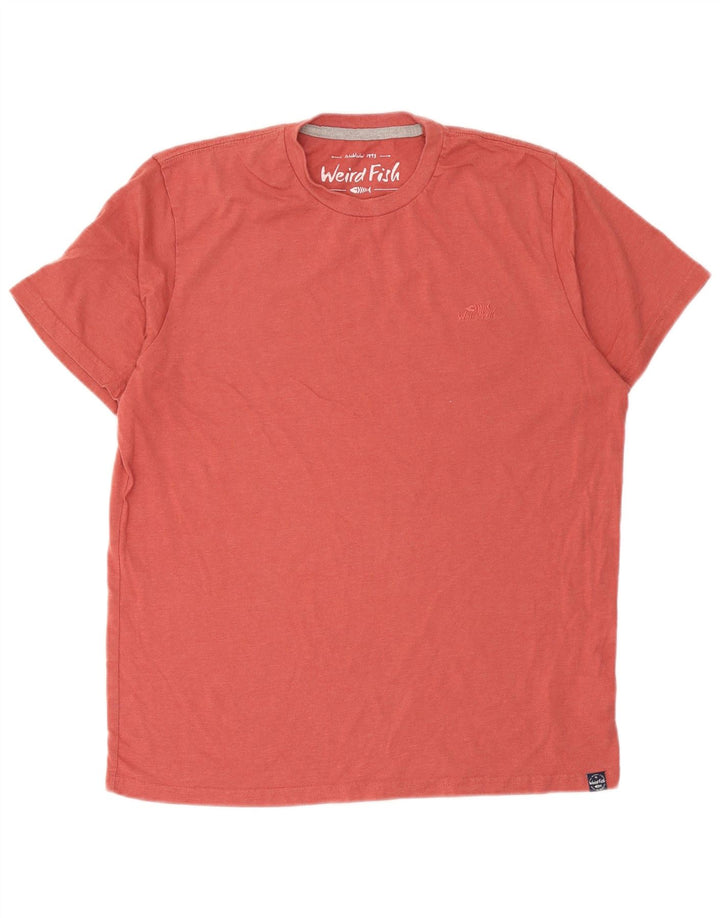 Camiseta masculina Weird Fish Top grande algodão rosa
