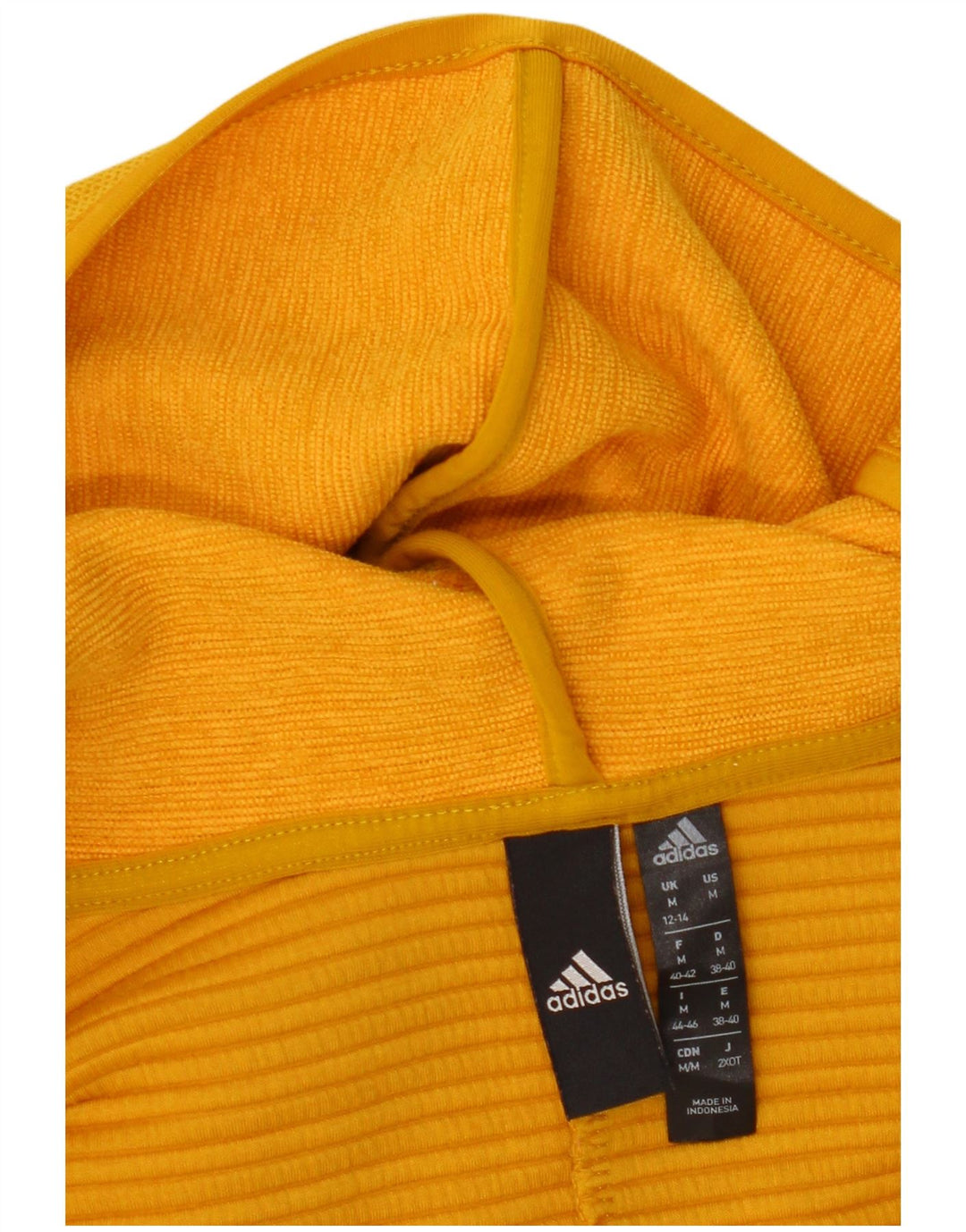 ADIDAS Womens Zip Hoodie Sweater UK 12/14 Médio Amarelo
