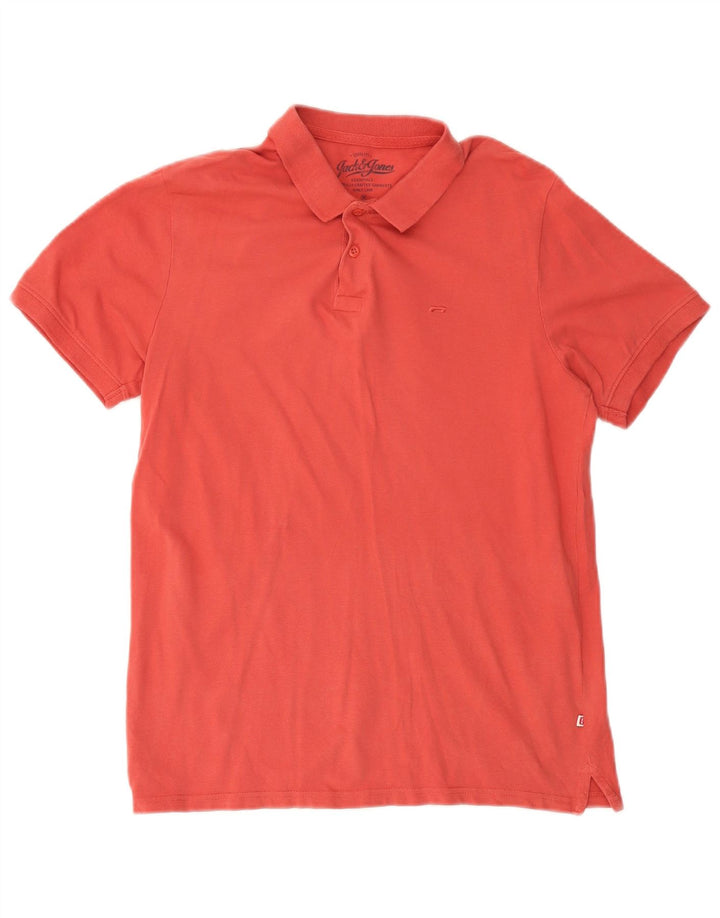 Camisa polo masculina JACK & JONES médio algodão rosa