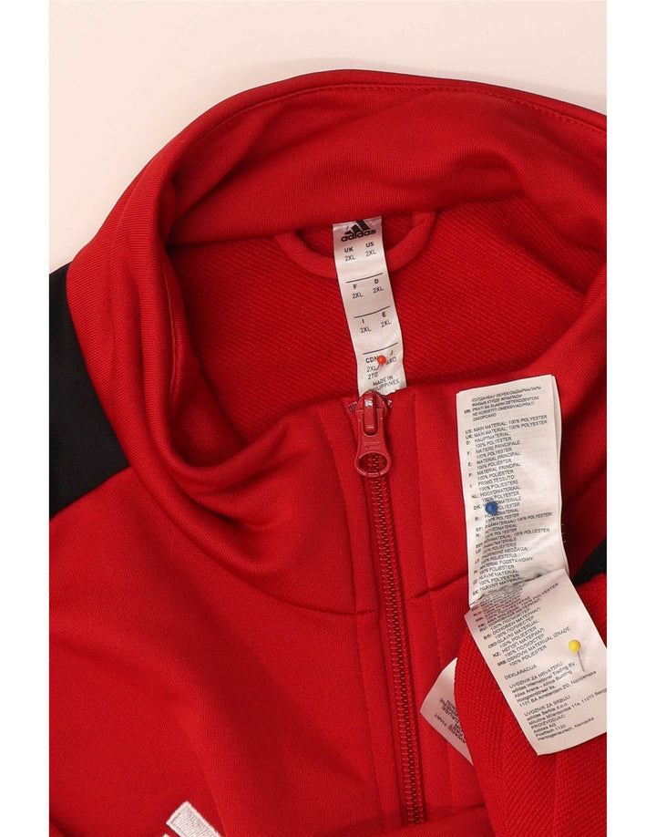 Adidas Mens Treino Top Jacket 2XL Vermelho Colorblock Poliéster
