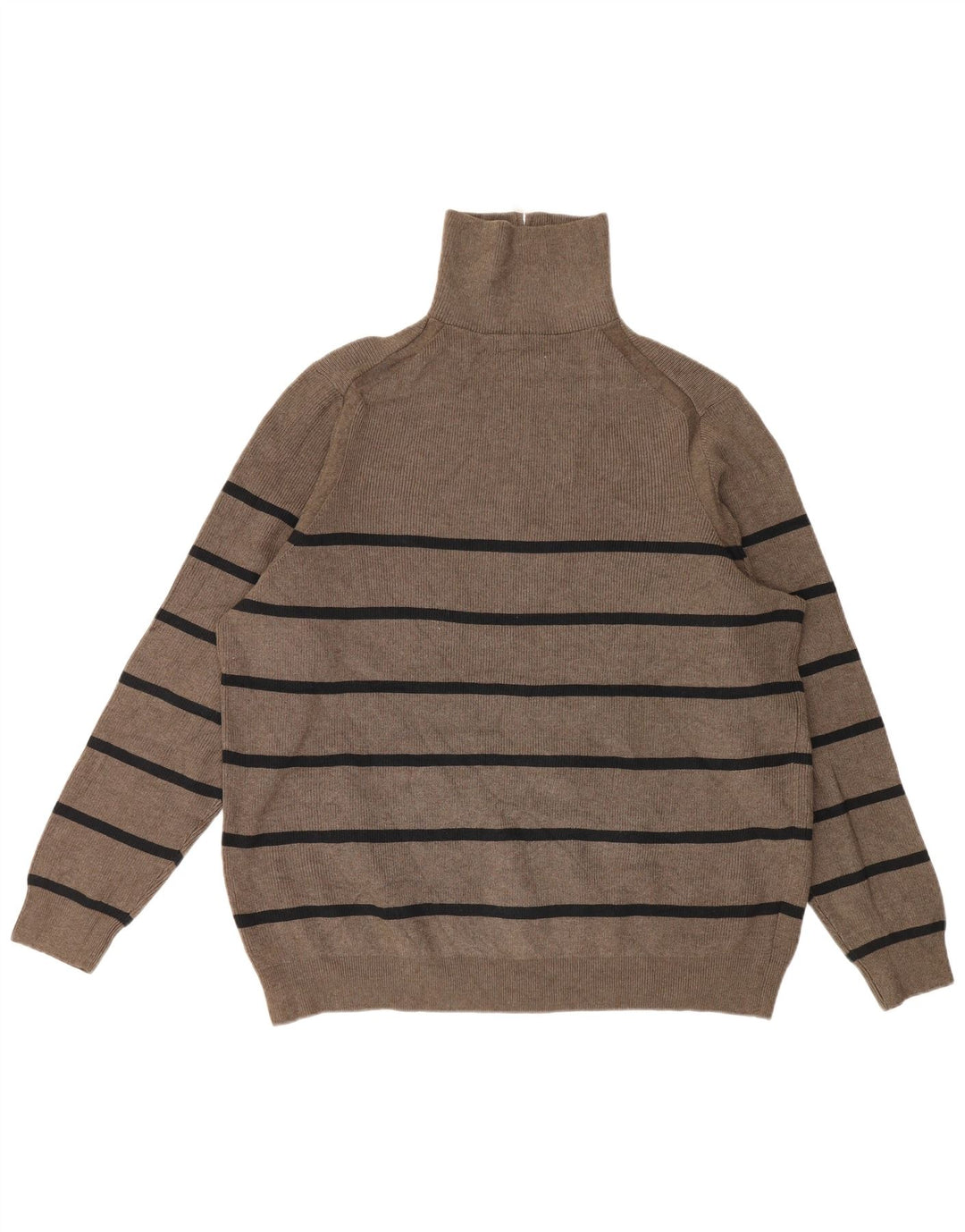 Suéter masculino Marks & Spencer com zíper e gola 2XL poliéster listrado cinza