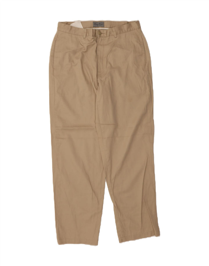 EDDIE BAUER Mens Straight Chino Trousers W35 L32 Beige Cotton Vintage Eddie Bauer and Second-Hand Eddie Bauer from Messina Hembry 