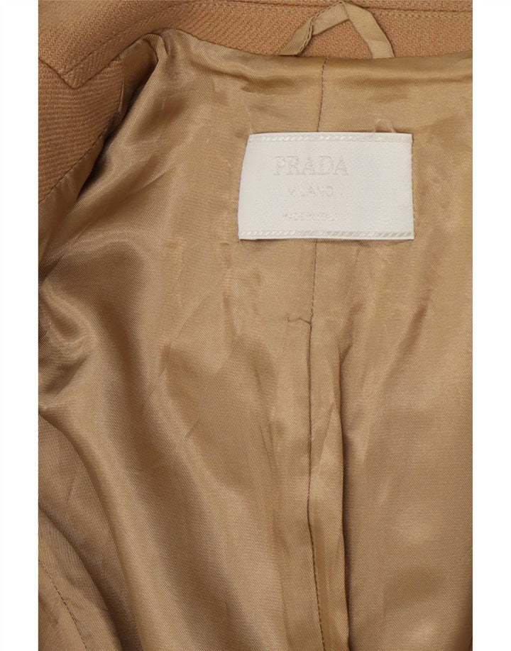 Jaqueta Blazer Prada Feminina com 3 Botões IT 38 XS Bege Lã Clássica