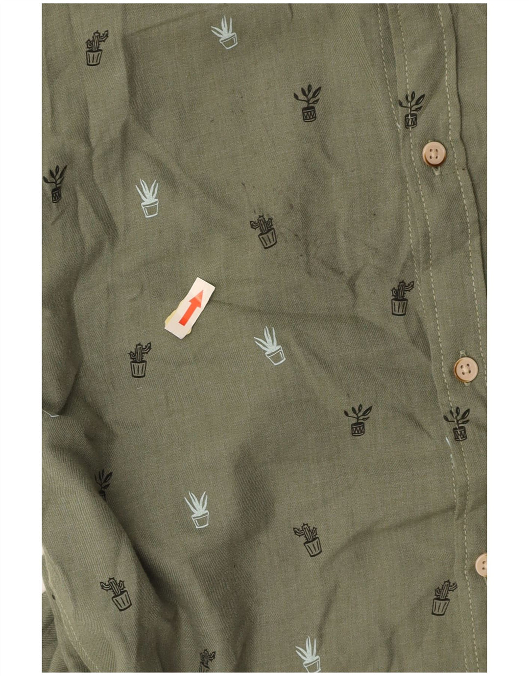 Camisa masculina JACK & JONES algodão manchado verde médio