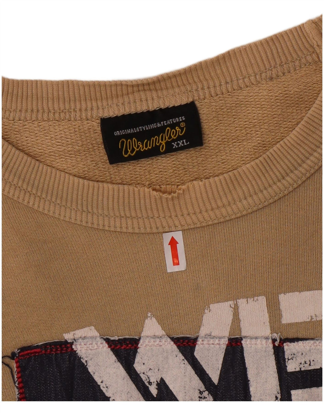 Suéter gráfico feminino WRANGLER UK 20 2XL algodão bege
