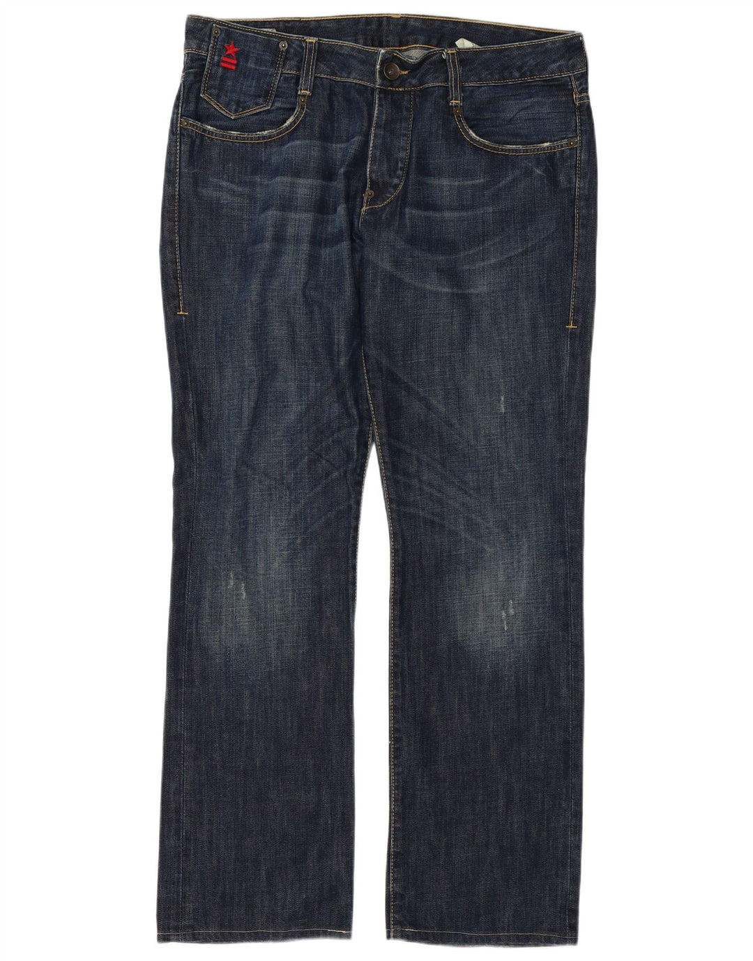 Uniforme masculino jeans reto W34 L32 algodão azul
