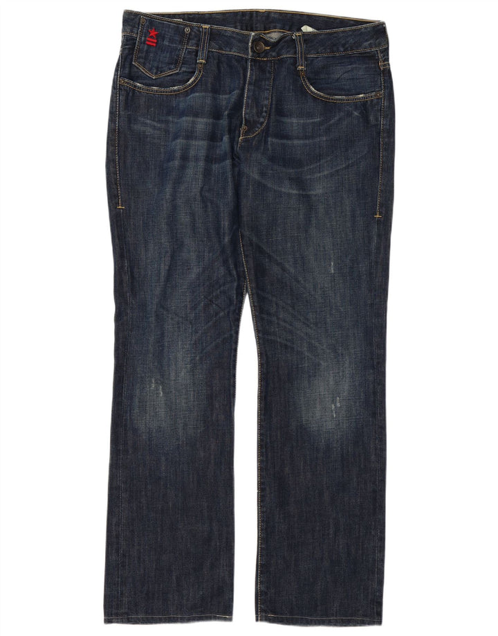 Uniforme masculino jeans reto W34 L32 algodão azul