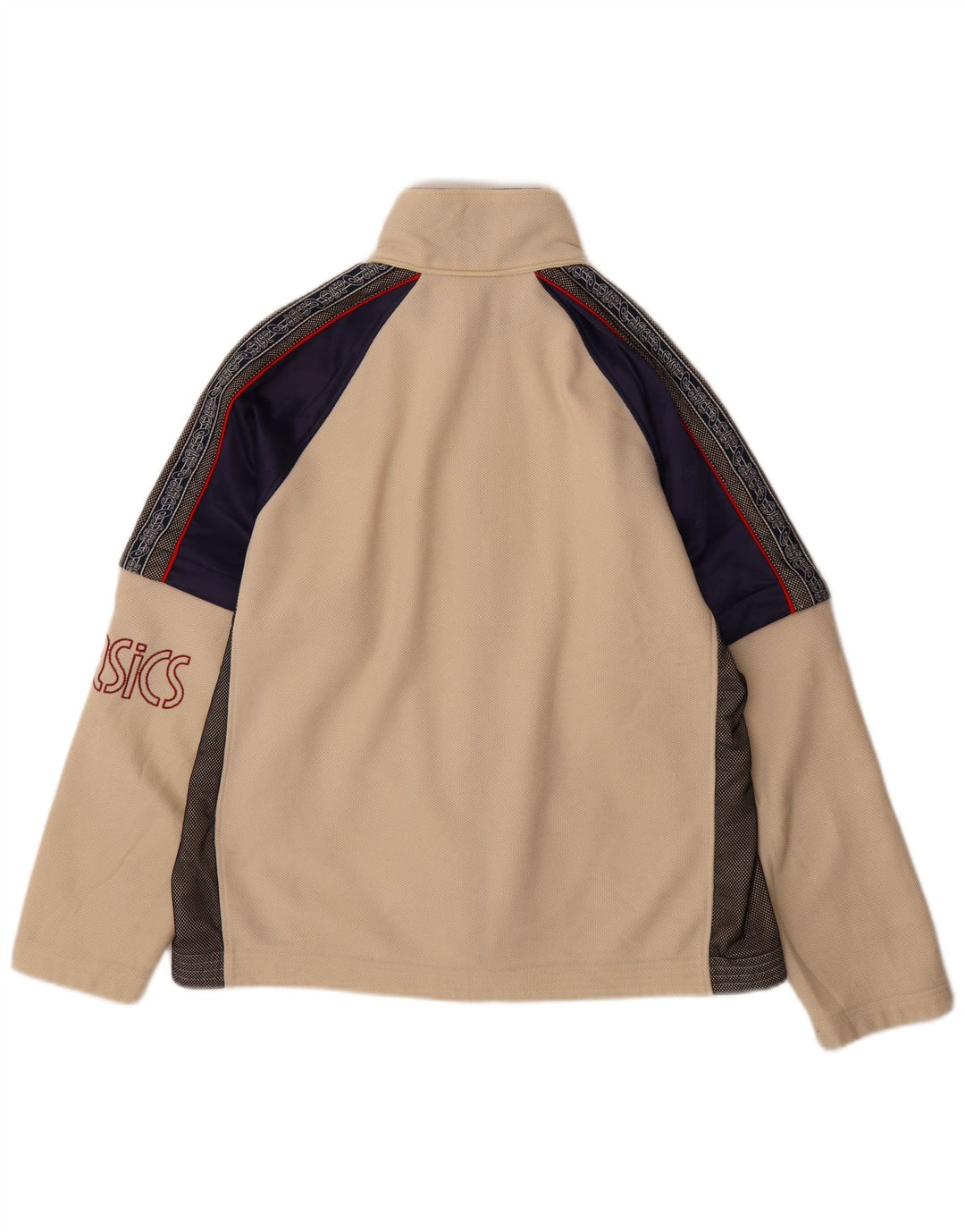 ASICS Mens Graphic Tracksuit Top Jacket Médio Bege Colourblock