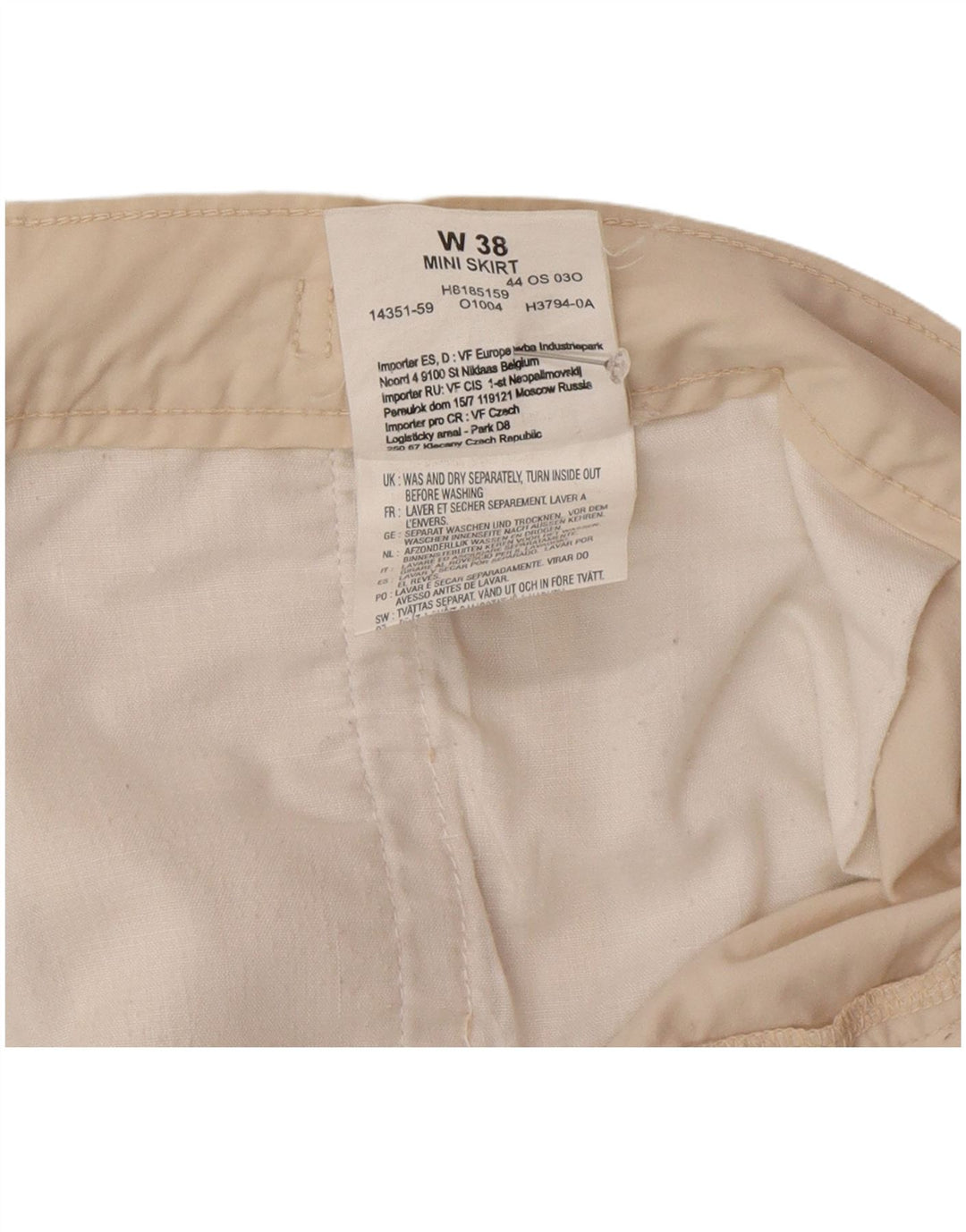 Mini saia feminina Wrangler W38 XL algodão bege