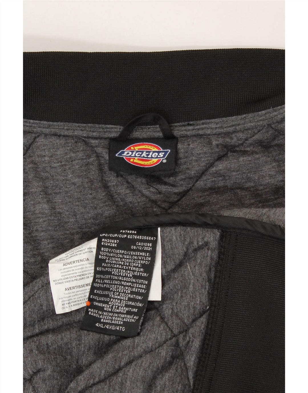 Jaqueta acolchoada masculina DICKIES UK 48 4XL nylon preto