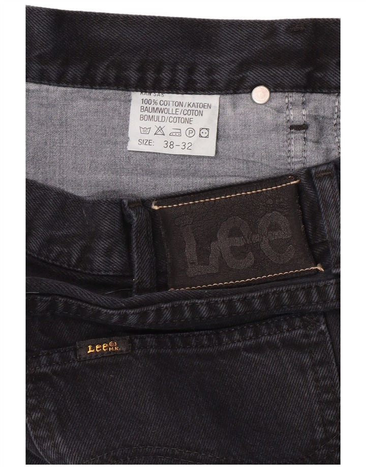LEE Masculino Kansas Straight Jeans W38 L32 Algodão Preto