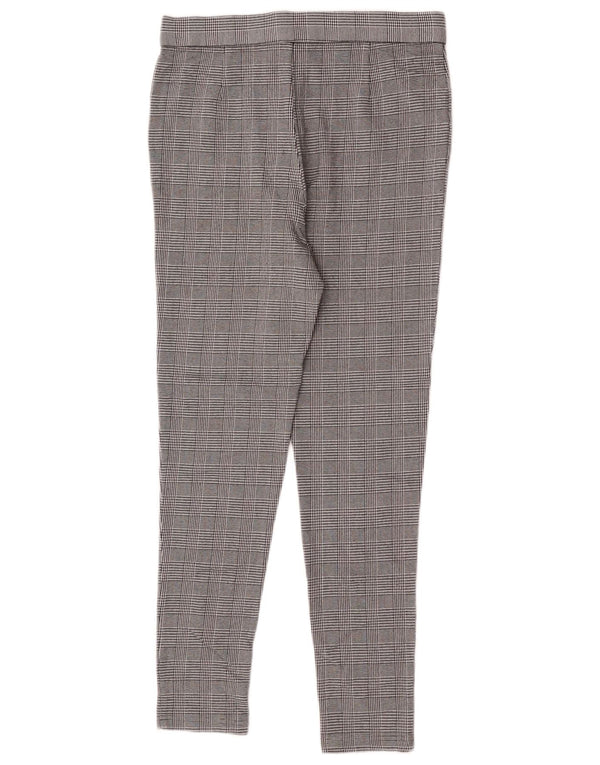 Zara Calça Chino Feminina Slim Fit Grande W30 L26 Cinza Xadrez Viscose