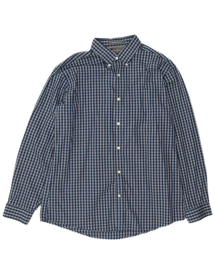 Camisa masculina Eddie Bauer de ajuste relaxado grande algodão azul marinho