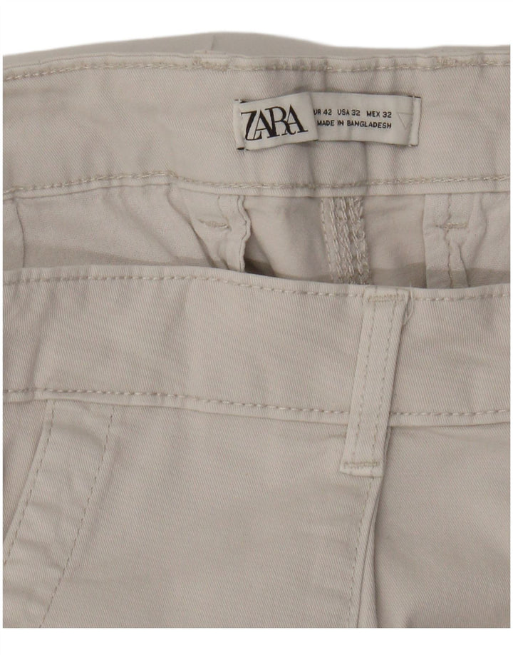 Calça cargo reta masculina ZARA EU 42 grande W32 L28 algodão branco