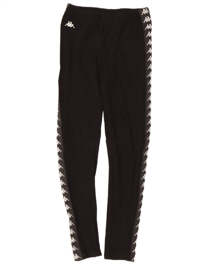 Leggings Kappa Feminino UK 8 Pequeno Algodão Preto