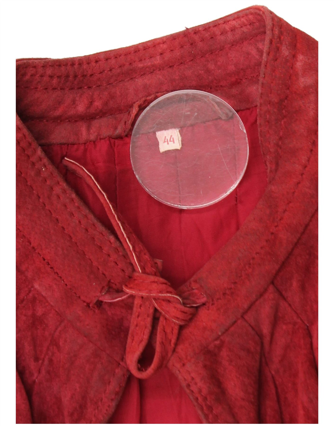 Jaqueta feminina vintage de camurça manga 3/4 IT 44 vermelho médio