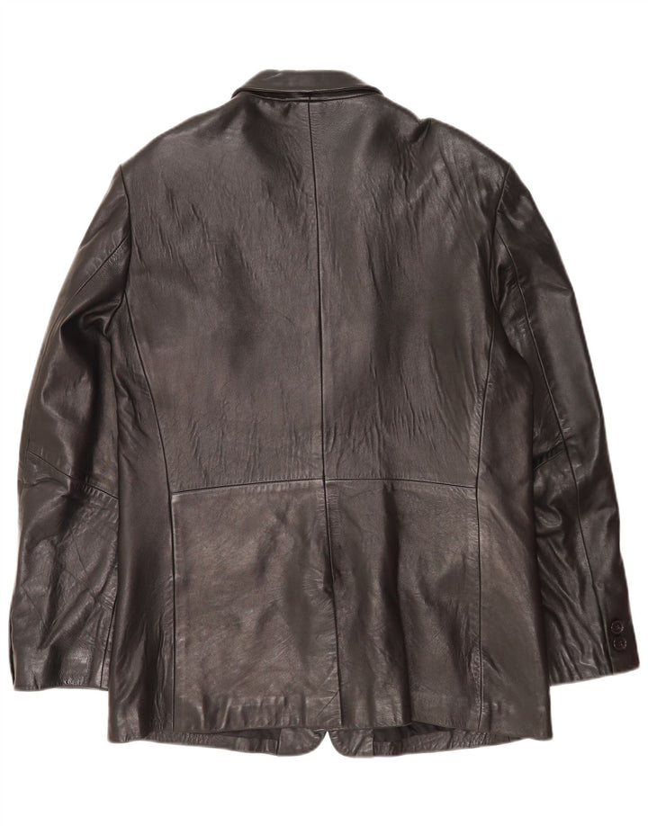 Jaqueta blazer masculina de couro com 2 botões Mexx IT 52 XL couro preto