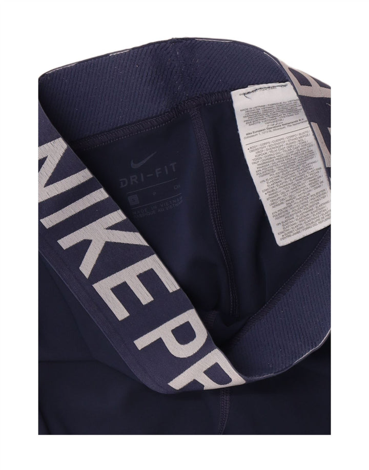 Leggings femininas Nike Dri Fit Graphic UK 8 pequenas azul marinho poliéster