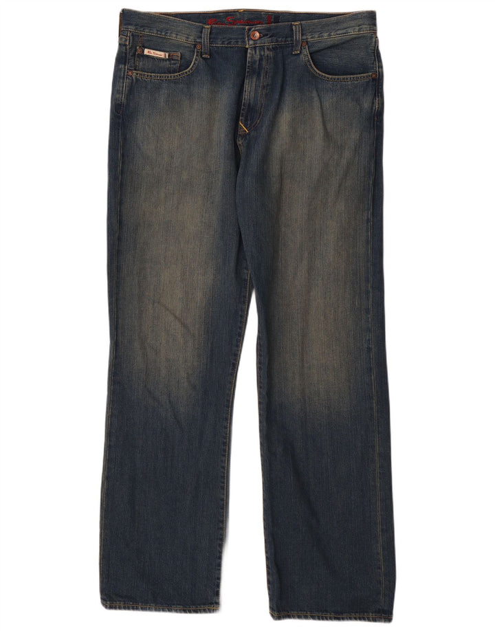 Calça jeans reta masculina BEN SHERMAN W36 L32 algodão azul