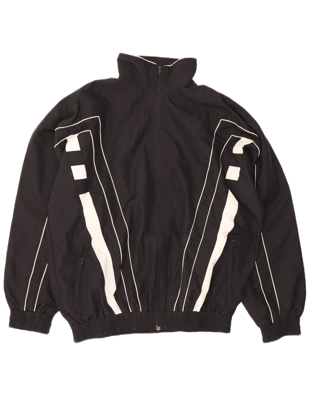 Poliéster preto de Colorblock do revestimento superior do fato de treino dos homens do vintage grande