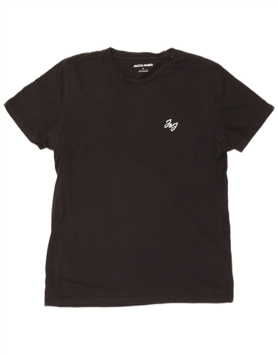 Camiseta masculina Jack & Jones Top médio algodão preto