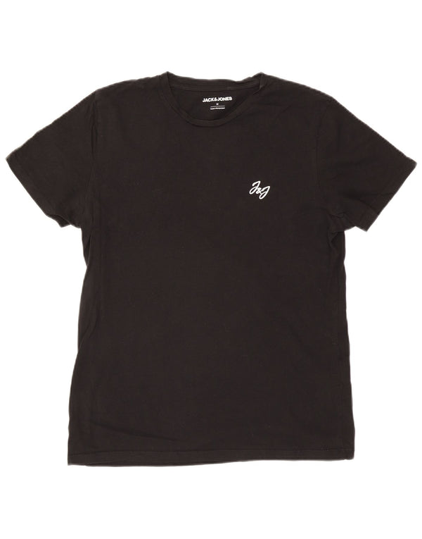 Camiseta masculina Jack & Jones Top médio algodão preto