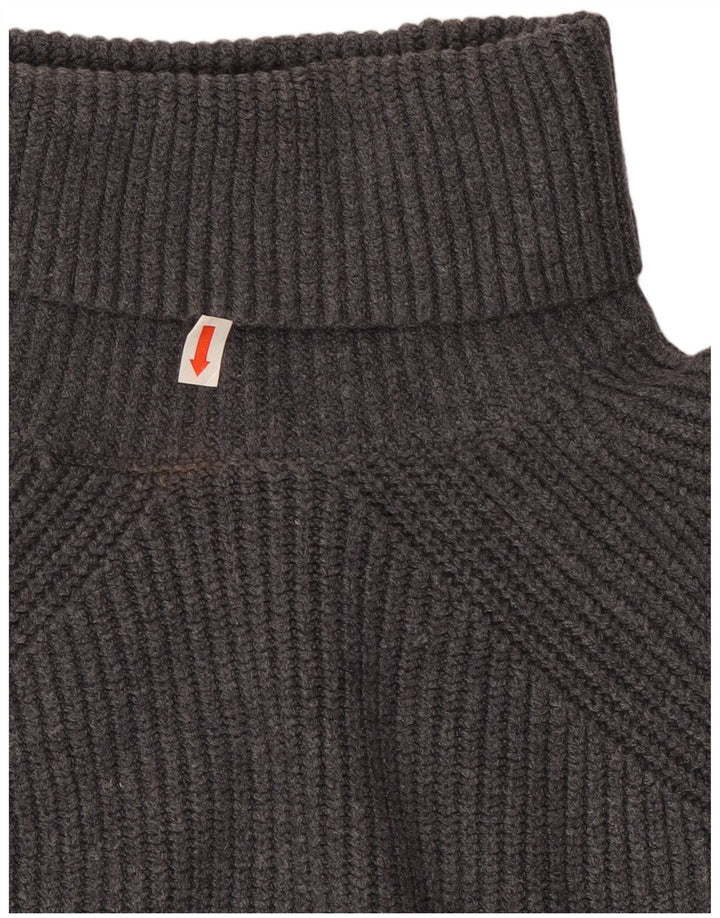 Suéter feminino Marks & Spencer com gola redonda e gola redonda Reino Unido 10 pequeno cinza