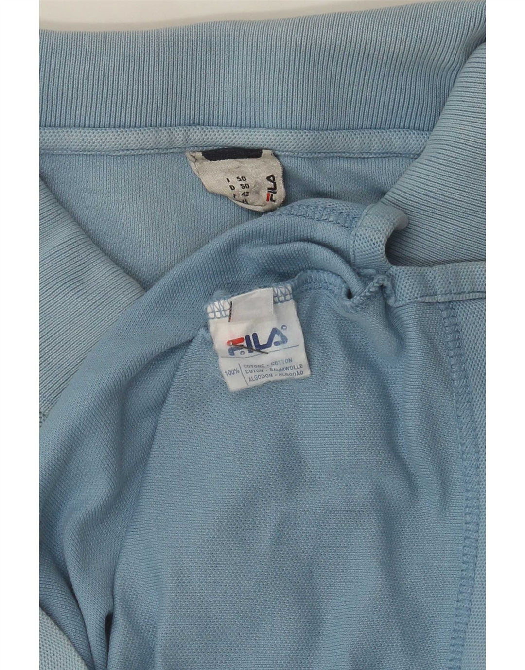 Camisa polo masculina Fila IT 50 algodão azul médio