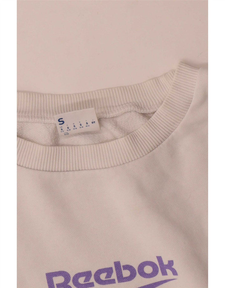 Suéter Reebok Feminino Oversized Crop Jumper UK 8/10 Pequeno Branco