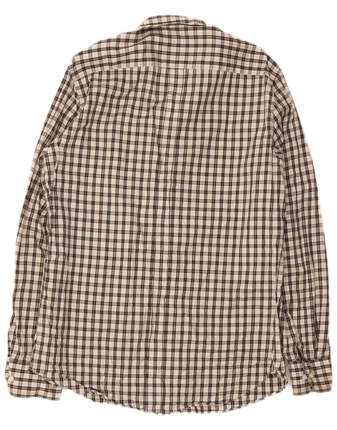 Camisa masculina de flanela Massimo Dutti grande xadrez marrom