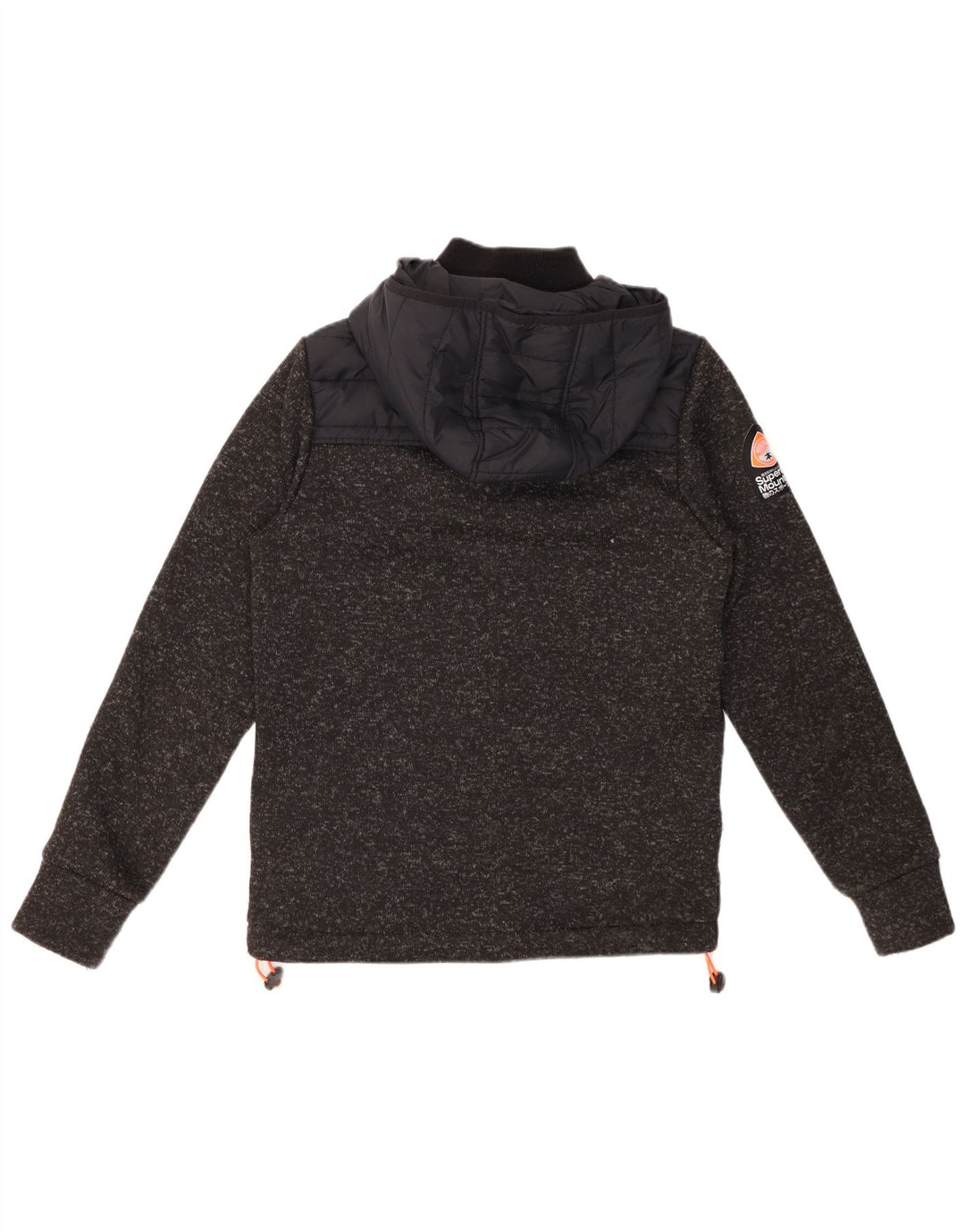 Jaqueta masculina acolchoada com capuz SUPERDRY UK 38 médio preto colorblock nylon