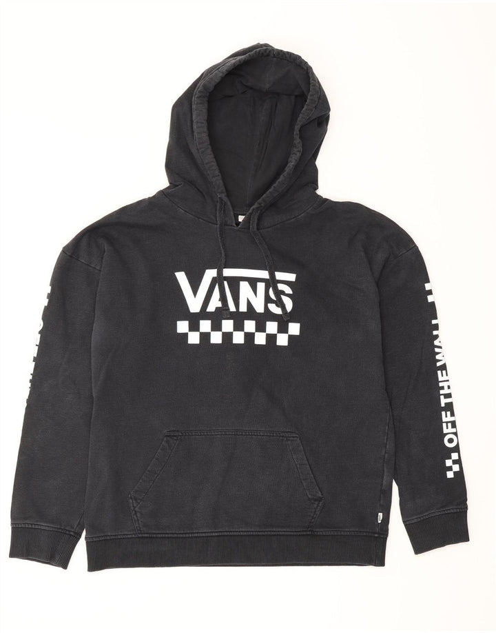 VANS feminino gráfico oversized moletom com capuz Reino Unido 16 grande algodão azul marinho