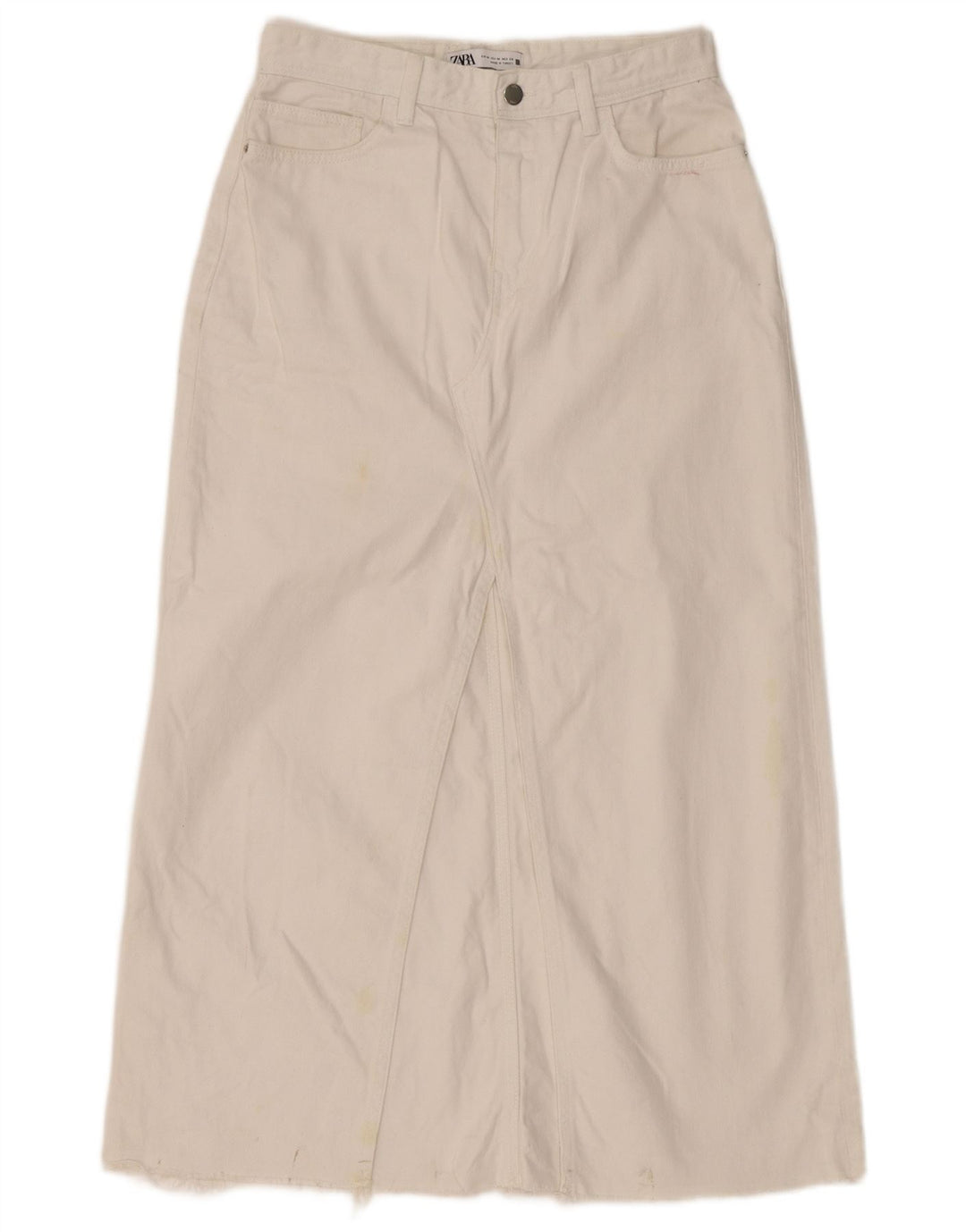 Zara Saia jeans maxi feminina média W30 branca