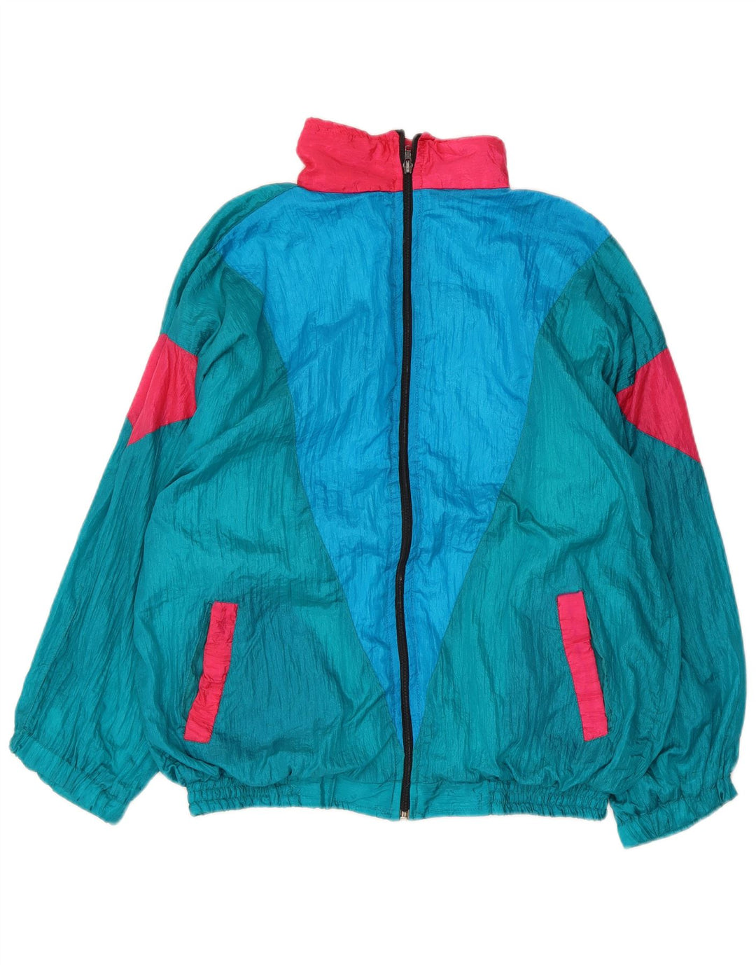 Fato de treino completo masculino vintage XL azul Colourblock Nylon