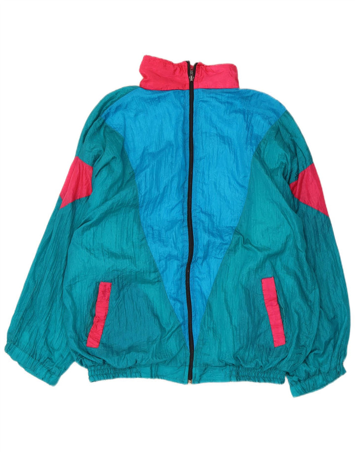 Fato de treino completo masculino vintage XL azul Colourblock Nylon