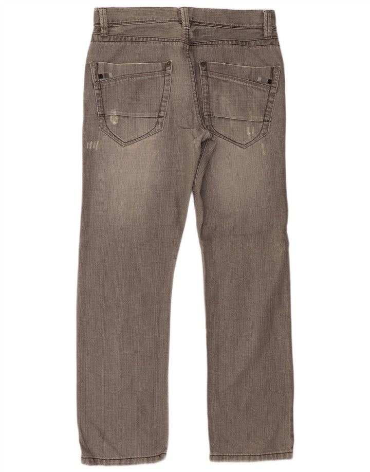 Calça jeans reta masculina Dkny desgastada W31 L30 algodão cinza