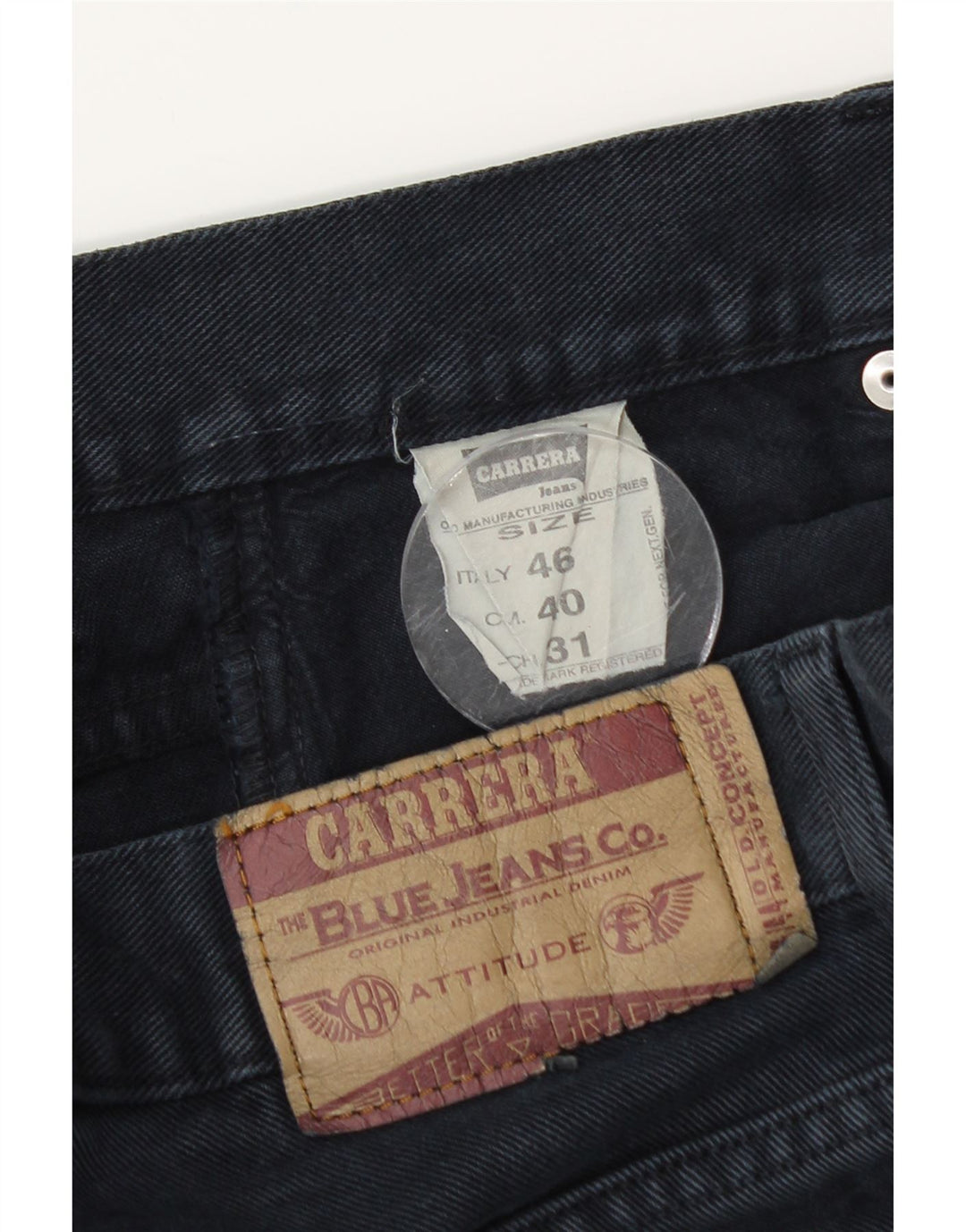 Carrera Mens Straight Jeans IT 46 Pequeno W31 L27 Azul Marinho Algodão