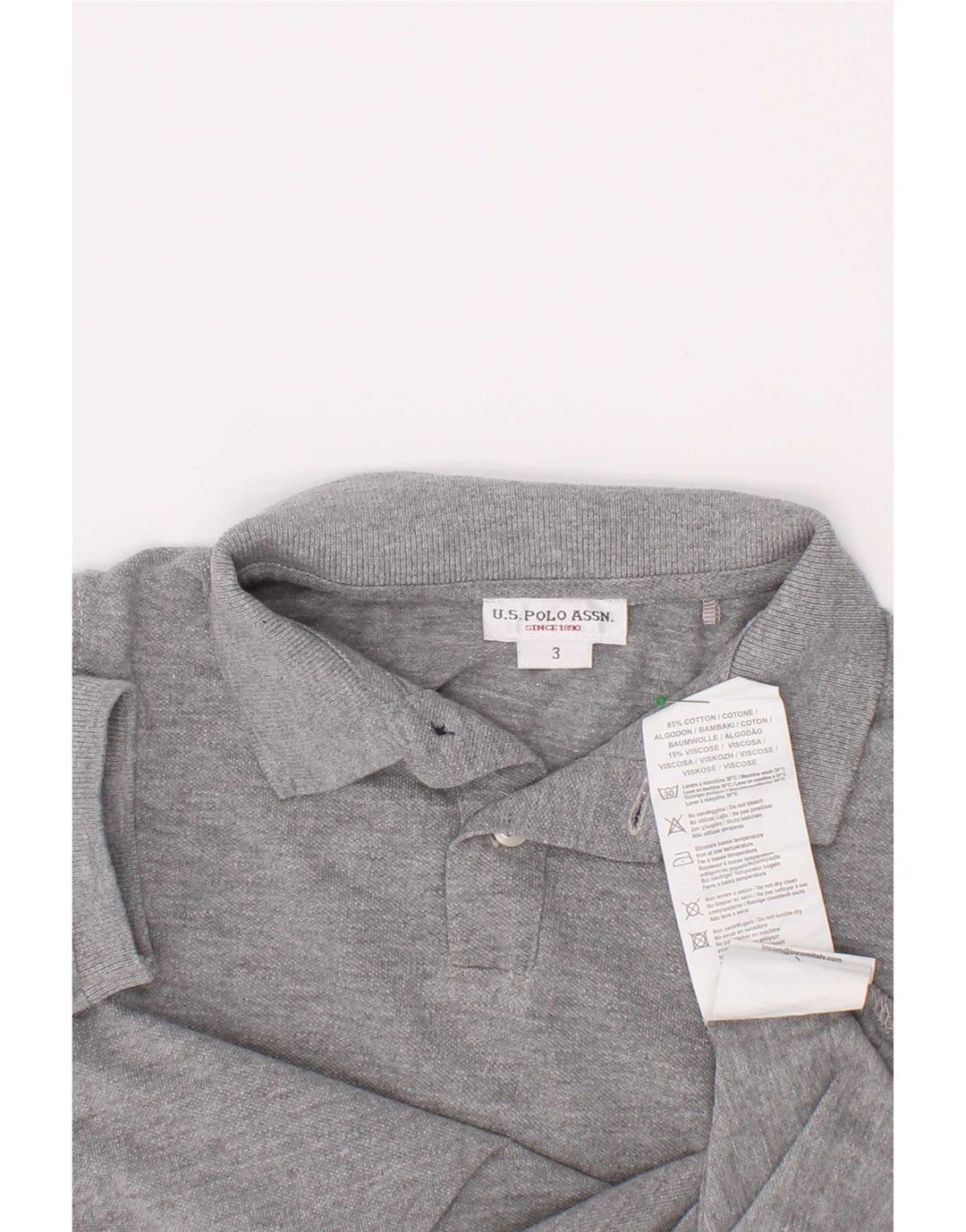 US Polo Assn. Camisa Menino 2-3 Anos Cinza Algodão