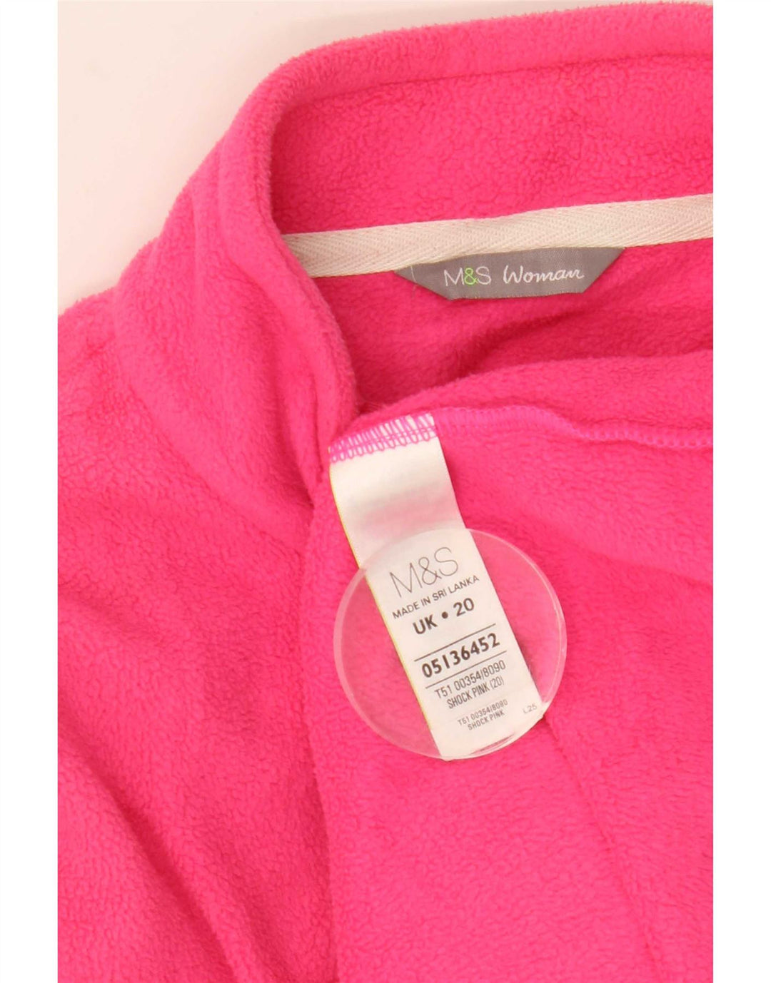 Jaqueta de lã feminina Marks & Spencer UK 20 2XL poliéster rosa