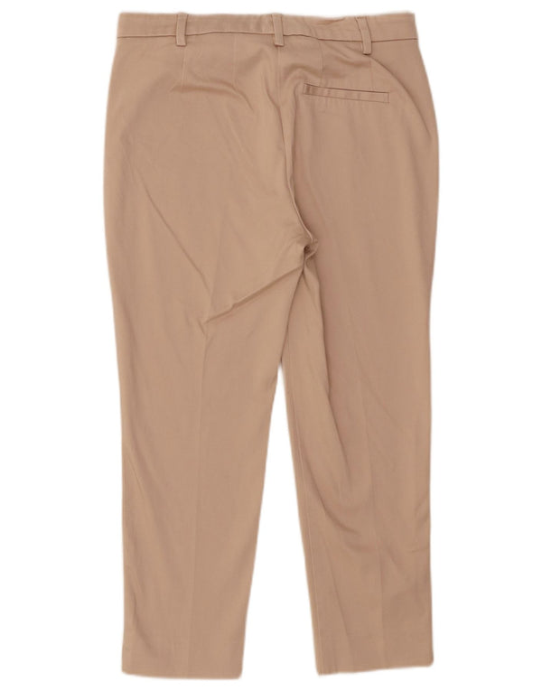 Calça capri feminina Marks & Spencer UK 10 pequena W28 L23 algodão bege