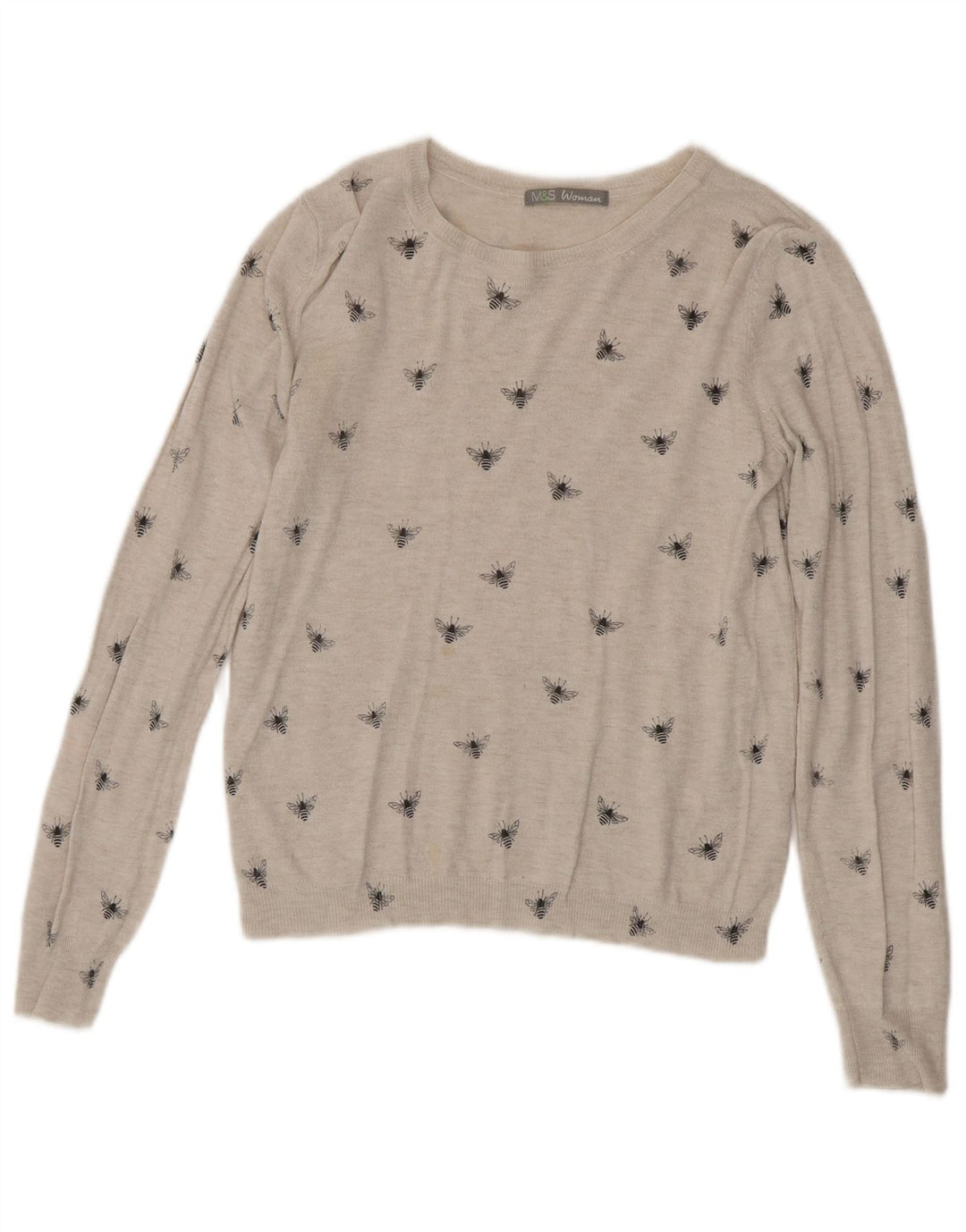 Suéter feminino Marks & Spencer com gola canoa Reino Unido 8 pequeno cinza