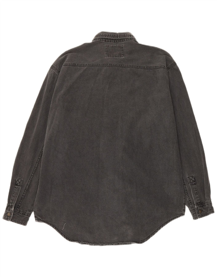 Camisa jeans masculina Levi's algodão cinza médio